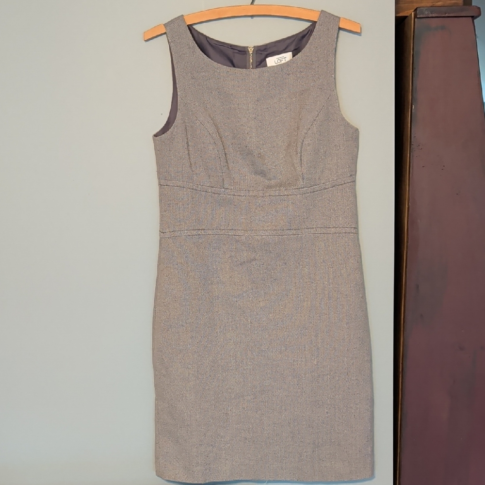 LOFT Gray Sleeveless Mini Dress